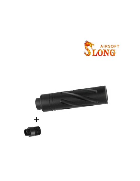 Krátký tlumič SLONG AIRSOFT SPINE (14 mm levotočivý závit) + adaptér 11 mm