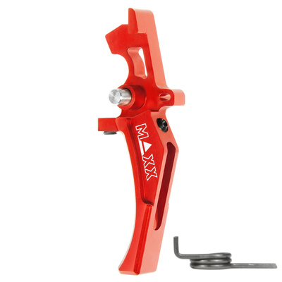 Hliníková CNC SPEED spoušť pro M4/M16 - TYPE D, červená