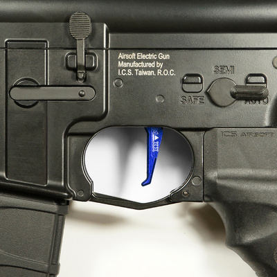 Hliníková CNC ADVANCED spoušť pro M4/M16 - TYPE E, modrá