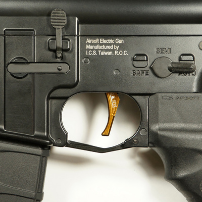 Hliníková CNC ADVANCED spoušť pro M4/M16 - TYPE D, žlutá