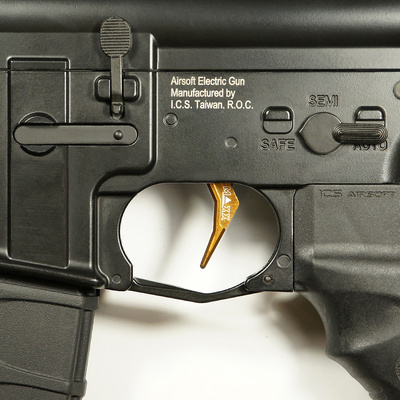 Hliníková CNC ADVANCED spoušť pro M4/M16 - TYPE B, žlutá