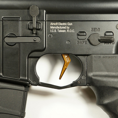 Hliníková CNC ADVANCED spoušť pro M4/M16 - TYPE A, žlutá
