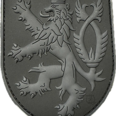 Nášivka ČESKÝ LEV plast velcro - ČERNÁ