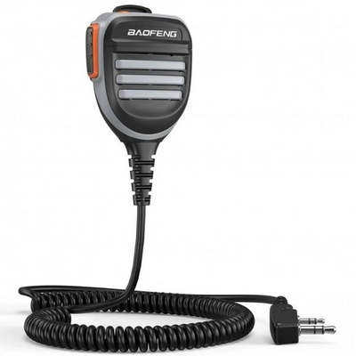 Externí mikrofon / reproduktor pro radiostanice Baofeng, kenwood 2-pin - Šedá