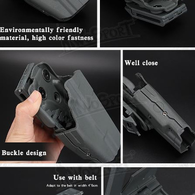 WST univerzální opaskové pouzdro GB34 Compact (Glock 19, USP, CZ Duty), pravé - Šedá