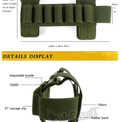 Nábojový návlek na pažbu na brokovnicové patrony - černý