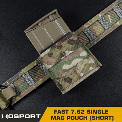 FAST type Single MOLLE sumka na zásobníky typu SR-25, M-14, AK, SA58, krátká - MC black