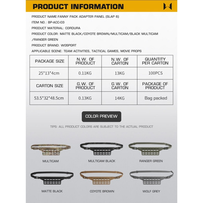 WST ledvinkový molle adaptér, velký (6 řad) - Ranger Green