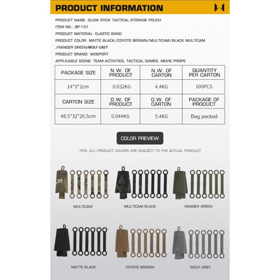 WST elastická závěsná sumka na lightsticky s rychlovytahováky - Ranger Green