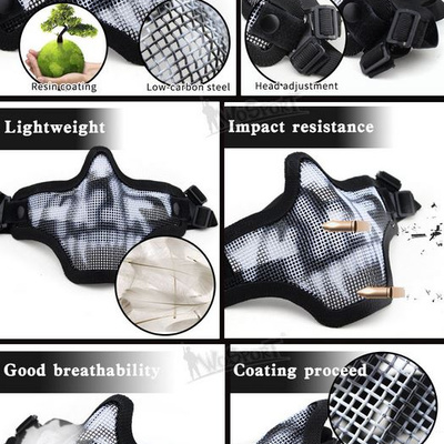 Síťovaná ochranná maska V1, černá