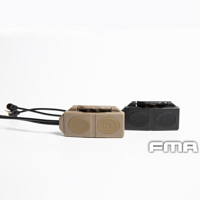 FMA duální spínač Dual Switch PEQ, konektory Laser Plug a 2,5 mm s logem - Černá