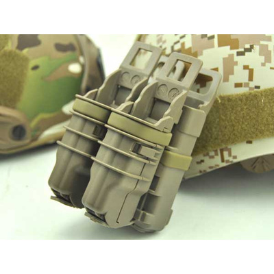 FMA MOLLE kombinované sumky FastMag pro zásobník M4 / 5.56 a 2 pistolové zásobníky - Písková