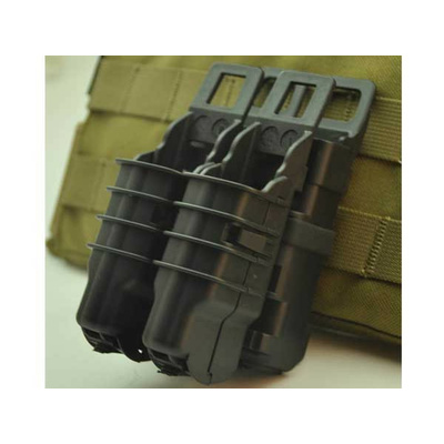 FMA MOLLE kombinované sumky FastMag pro zásobník M4 / 5.56 a 2 pistolové zásobníky - Černá