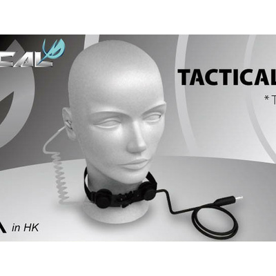 Taktický headset s hrdelním mikrofonem, černý