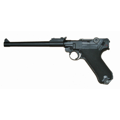WE GBB plynová pistole Luger P08, 8 Inch - Černá