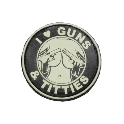 Patch PVC 3D I love guns and titties