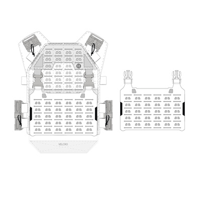 Novritsch přední MOLLE Flap panel pro nosič plátů ASPC - Černá