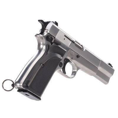 WE GBB plynová pistole Browning Hi-Power MK3 - Stříbrná