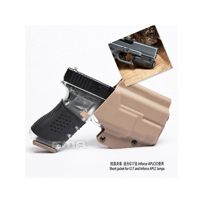 FMA nízké kydexové pouzdro / holster (Glock se svítilnou typu ALPC), pravé - Písková