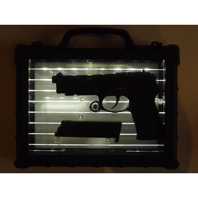 WE GBB plynová pistole M9A1 a průhledný box - Černá