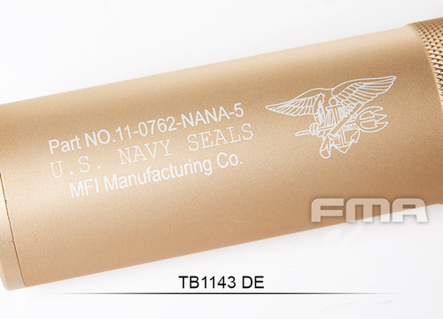 DynamicsHPA - Airsoftový krám, Airsoft zbraně, střelivo, vybavení - FMA tlumič U.S. Navy Seals Type 35x198 mm - Písková