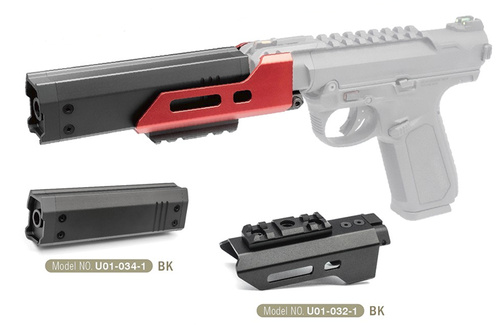 DynamicsHPA - Airsoftový krám, Airsoft zbraně, střelivo, vybavení - Prodloužení vnější hlavně pro AAP01/C (130mm) - Červené