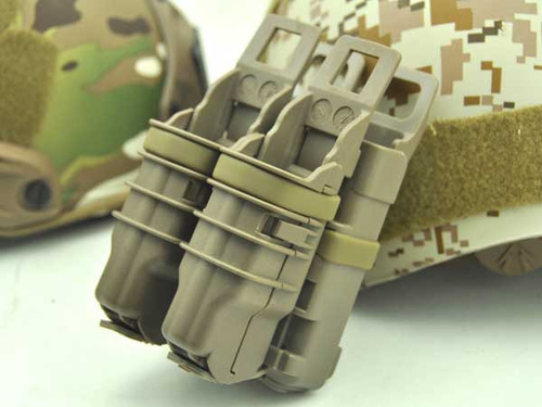 DynamicsHPA - Airsoftový krám, Airsoft zbraně, střelivo, vybavení - FMA MOLLE kombinované sumky FastMag pro zásobník M4 / 5.56 a 2 pistolové zásobníky - Písková