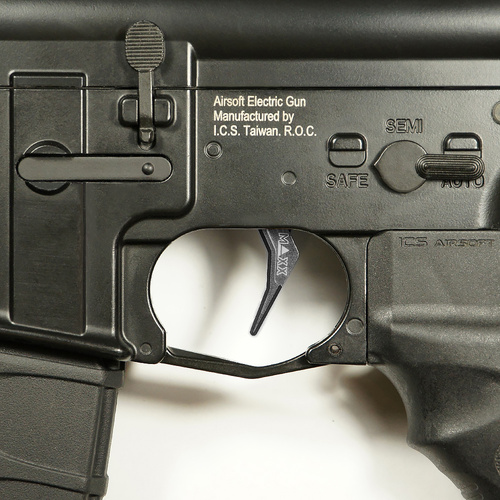 DynamicsHPA - Airsoftový krám, Airsoft zbraně, střelivo, vybavení - Hliníková CNC ADVANCED spoušť pro M4/M16 - TYPE B, titanová