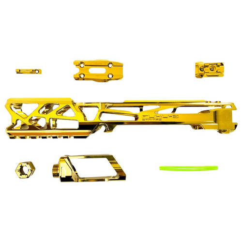 DynamicsHPA - Airsoftový krám, Airsoft zbraně, střelivo, vybavení - CNC Horní set těla pro AAP01 CTM FUKU-2 Skeleton -Zlatá (electroplated)