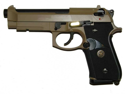 DynamicsHPA - Airsoftový krám, Airsoft zbraně, střelivo, vybavení - WE GBB CO2 pistole M9A1 - Písková