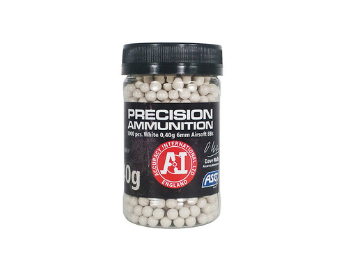 DynamicsHPA - Airsoftový krám, Airsoft zbraně, střelivo, vybavení - Kuličky ASG Accuracy International 0,40g, 1000 BBs - Bílá