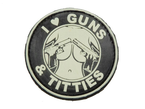DynamicsHPA - Airsoftový krám, Airsoft zbraně, střelivo, vybavení - Patch PVC 3D I love guns and titties