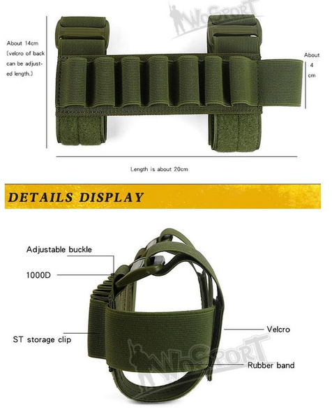 DynamicsHPA - Airsoftový krám, Airsoft zbraně, střelivo, vybavení - Nábojový návlek na pažbu na brokovnicové patrony - zelený