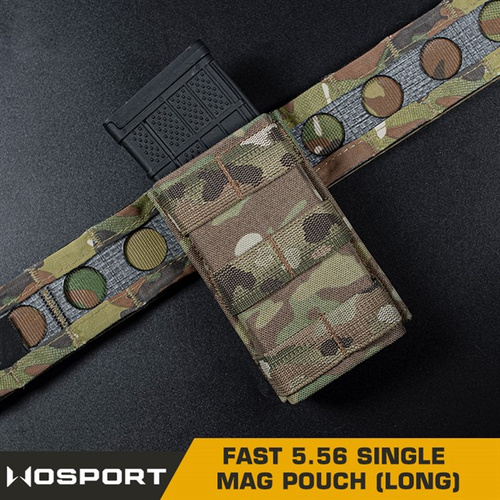 DynamicsHPA - Airsoftový krám, Airsoft zbraně, střelivo, vybavení - FAST type Single MOLLE sumka na 5.56 zásobníky M4/M16, dlouhá - šedá
