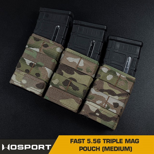 DynamicsHPA - Airsoftový krám, Airsoft zbraně, střelivo, vybavení - FAST type Triple MOLLE sumka na 5.56 zásobníky M4/M16, střední - MC Black
