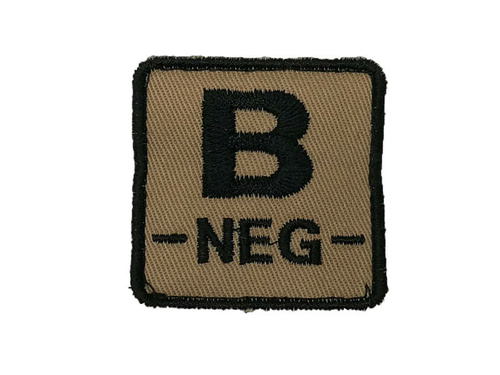 DynamicsHPA - Airsoftový krám, Airsoft zbraně, střelivo, vybavení - ID. krevní skupiny na suchý zip - B - NEG - písková
