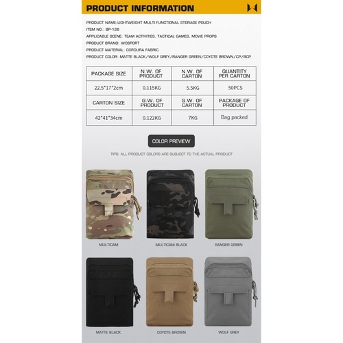 DynamicsHPA - Airsoftový krám, Airsoft zbraně, střelivo, vybavení - WST multifunkční molle sumka GP se zipem - MC Black