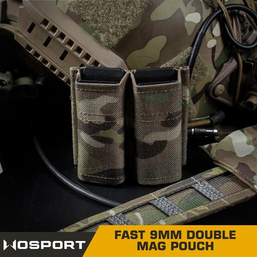 DynamicsHPA - Airsoftový krám, Airsoft zbraně, střelivo, vybavení - FAST type Double MOLLE sumka na 9mm pistolové zásobníky - MC Black