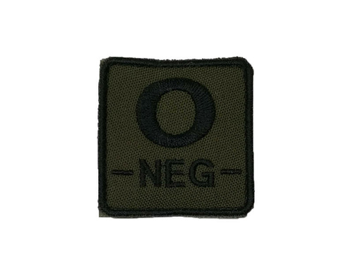 DynamicsHPA - Airsoftový krám, Airsoft zbraně, střelivo, vybavení - ID. krevní skupiny na suchý zip - 0 - NEG - olivová