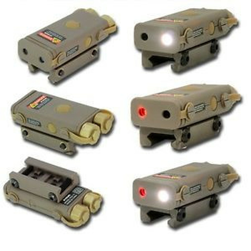 DynamicsHPA - Airsoftový krám, Airsoft zbraně, střelivo, vybavení - FMA AN/PEQ10 box (LED svítilna, červený laser), nylon - Písková