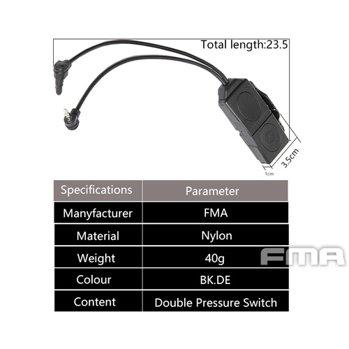 DynamicsHPA - Airsoftový krám, Airsoft zbraně, střelivo, vybavení - FMA duální spínač Dual Switch PEQ, konektory Laser Plug a 2,5 mm bez loga - Písková