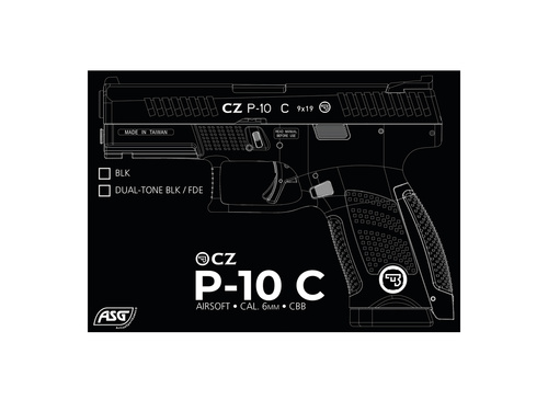 DynamicsHPA - Airsoftový krám, Airsoft zbraně, střelivo, vybavení - ASG CZ P-10C CO2 Blowback, kovový závěr - Černá/písková