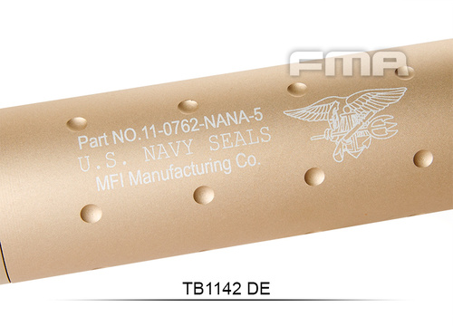 DynamicsHPA - Airsoftový krám, Airsoft zbraně, střelivo, vybavení - FMA tlumič U.S. Navy Seals Type 35x107 mm - Písková