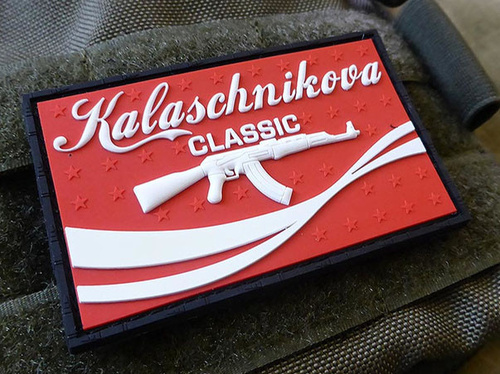 DynamicsHPA - Airsoftový krám, Airsoft zbraně, střelivo, vybavení - Nášivka AK47 RED CLASSIC plast velcro - černá