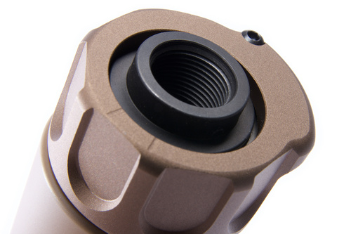 DynamicsHPA - Airsoftový krám, Airsoft zbraně, střelivo, vybavení - Angry Gun nasvětlovací tlumič QD SOCOM762 s ražením, 14- mm (CCW) - Písková