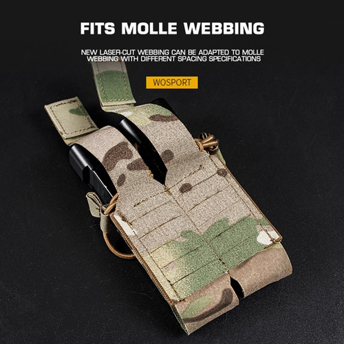 DynamicsHPA - Airsoftový krám, Airsoft zbraně, střelivo, vybavení - DPMP Double MOLLE sumka na dva 9mm pistolové zásobníky - černá