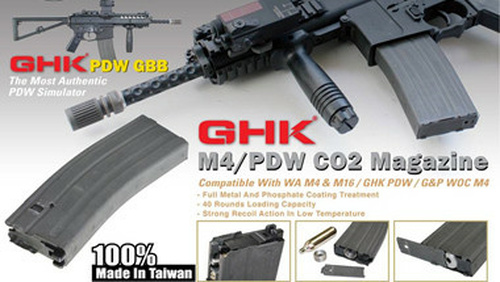 DynamicsHPA - Airsoftový krám, Airsoft zbraně, střelivo, vybavení - Zásobník CO2 na 40 ran pro GHK/WA M4/G5/PDW ( Gen.2 )