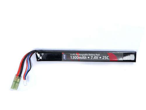 DynamicsHPA - Airsoftový krám, Airsoft zbraně, střelivo, vybavení - Li-Pol baterie ASG 7,4V 1300mAh, 25C, tamiya - Stick (jednodílná)