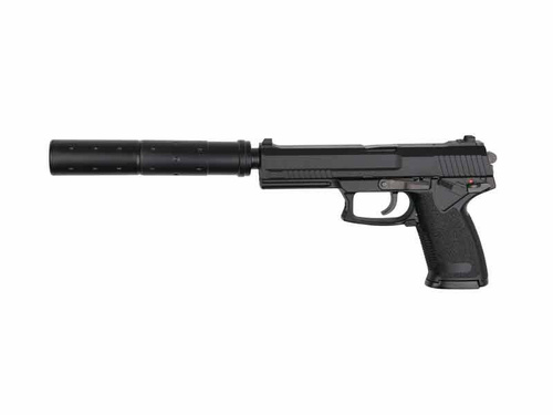 DynamicsHPA - Airsoftový krám, Airsoft zbraně, střelivo, vybavení - MK23 Special Operations, pevný závěr  plus  prodloužená hlaveň v tlumiči