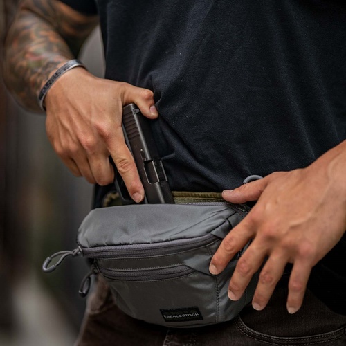 DynamicsHPA - Airsoftový krám, Airsoft zbraně, střelivo, vybavení - EBERLESTOCK ledvinka BANDO BAG pro skryté nošení - Šedá